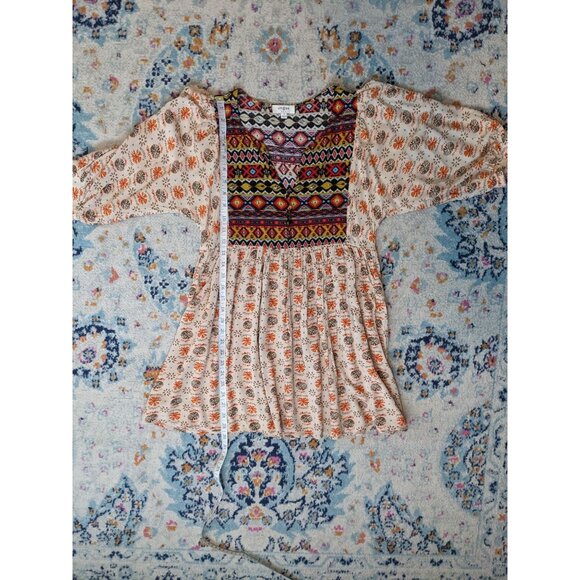 Umgee Multicolor Boho Mini Dress. Size Small - Picture 8 of 10